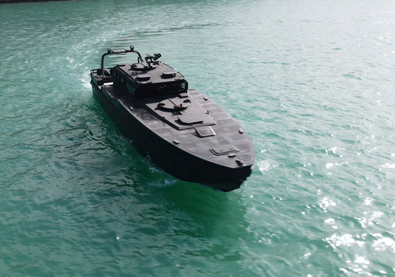 Aksumarine armored patrol boat at speed